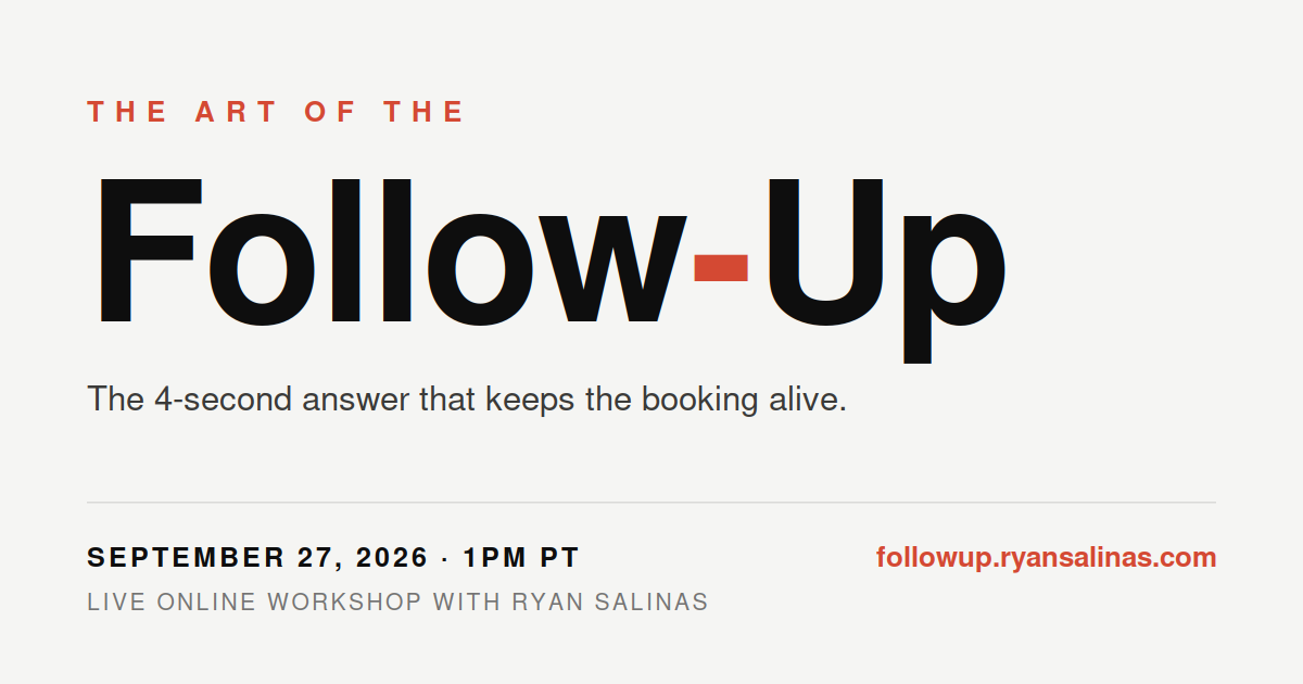 The Art of the Follow Up — $27 training